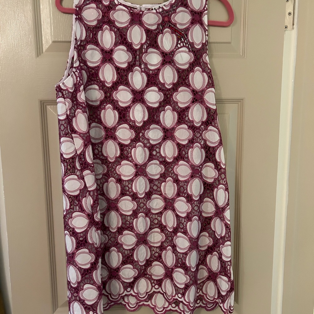 Elegant Sleeveless Mini Dress - Pink and White